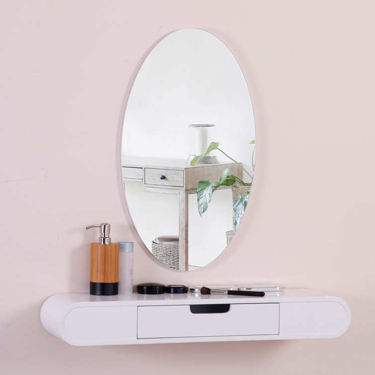 Frameless Bathroom Mirror With Shelf Everything Bathroom
